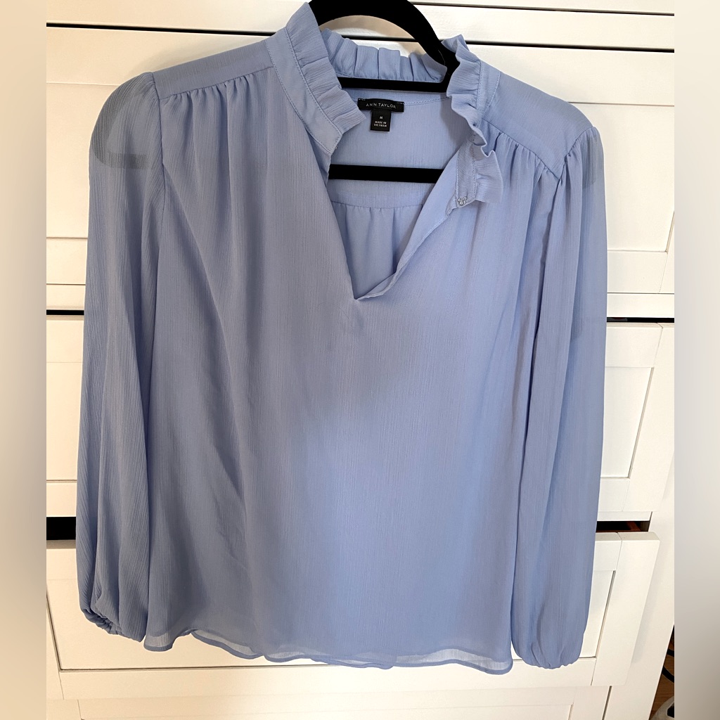 Ruffle Button Split Neck Top